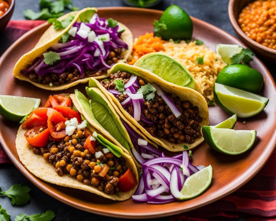 Deliciosos tacos veganos de lentejas