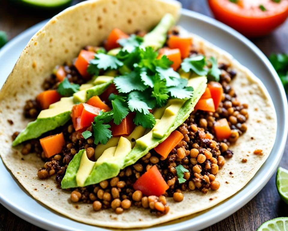 Tacos veganos fáciles de lentejas