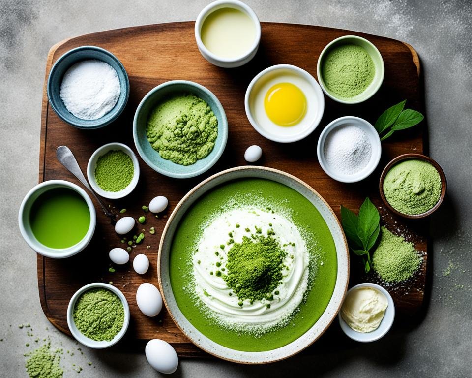 ingredientes para tarta de matcha