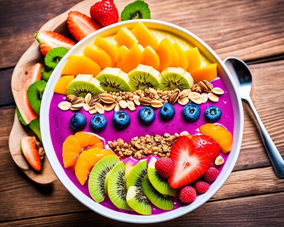 smoothie bowl de frutas y granola